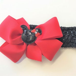 Minnie Mouse Headband Red & Black Minnie Mouse Hair Bow For Newborn Girl  Baby Girl Hair Accessories