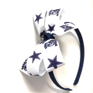 Girls Dallas Cowboy Headband Teen Girl Cowboys Football Hair Bow Dallas Cowboys Hair Accessories