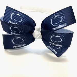 Girls Penn State Headband Nittany Lions Hair Bow College Football Hair Bow For Girls Hair Accessories