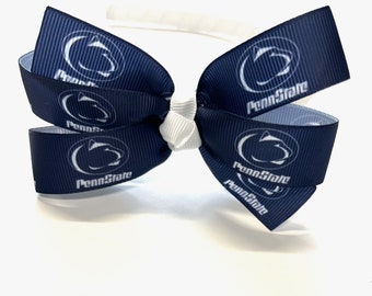 Girls Penn State Headband Nittany Lions Hair Bow College Football Hair Bow For Girls Hair Accessories