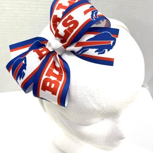 Buffalo Bills Headband Girls 5&quot; Buffalo Bills Hair Bow Ladies Bills Headband