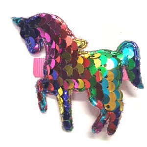 Unicorn Hair Clip Rainbow Sequin Unicorn Clippie