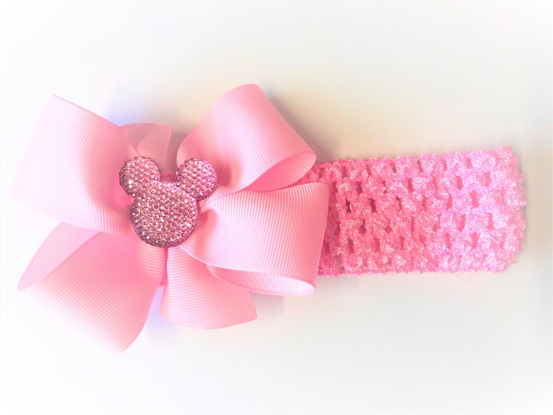 Baby Girl Minnie Mouse Headband Minnie Mouse Hair Bow For Newborn Girl Pink Baby Girl Hair Accessories