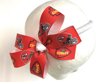 Girls Kansas City Chiefs Headband KC Chiefs Football NFL Hair Bow Teen Girl Hair Accessories