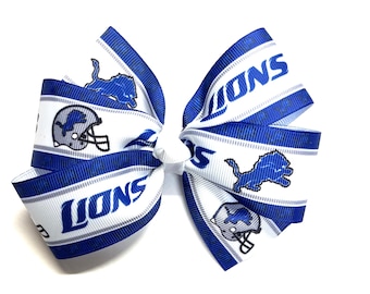 Girls Detroit Lions Hair Bow Detroit Lions 5" Football Hair Clip