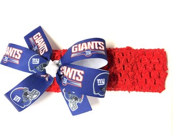 Girls NY Giants Headband Giants Football NFL Hair Bow For Newborn Baby Girl Hair Accessories