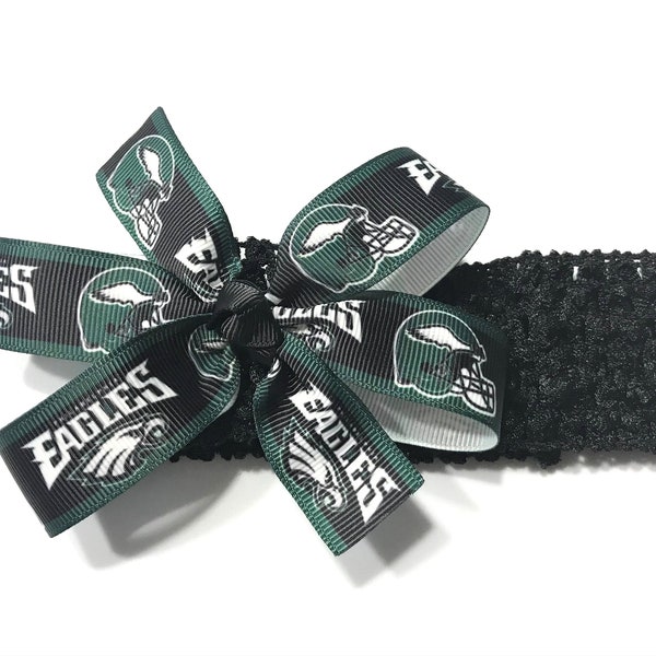 Baby Girls Philadelphia Eagles Headband Eagles Football NFL Hair Bow For Newborn Girl Hair Accessories