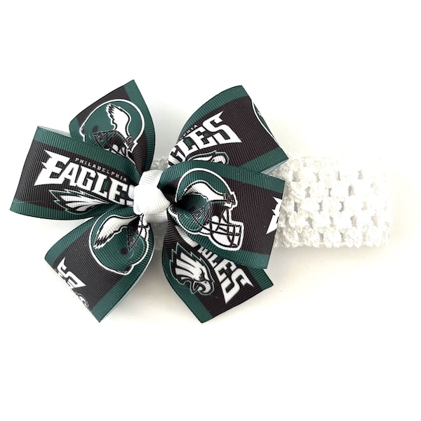 Baby Girls Philadelphia Eagles Headband Newborn Girl Eagles Football Hair Bow