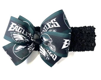 Baby Girls Philadelphia Eagles Headband Newborn Girl Eagles 5" Football Hair Bow