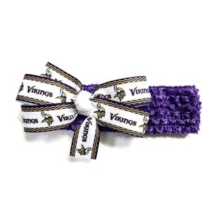 Newborn Girls Minnesota Vikings Headband Baby Girl Minnesota Vikings Football Hair Bow