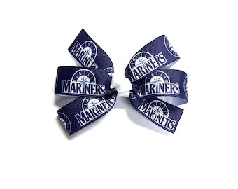 Seattle Mariners Hair Bow Girls Seattle Mariners Baseball Hair Clip