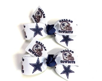 NFL Dallas Cowboys Hair Bow Set of 2 Toddler Girls Dallas Cowboys Pig Tail Bows