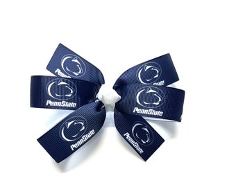 Girls Penn State Hair Bow Nittany Lions Football Hair Clip Girls College Sports Hair Accessories