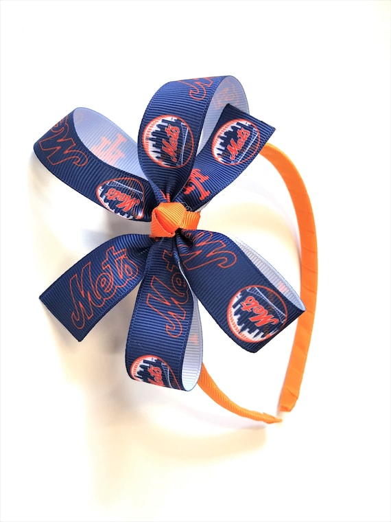 New York Yankees Baby Girl Boutique Bow Crocheted Headband Adult Fits Newborn