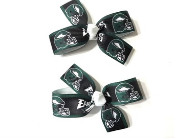 Girls Philadelphia Eagles Hair Bows Set of 2 Toddler Philadelphia Eagles Pig Tail Bows