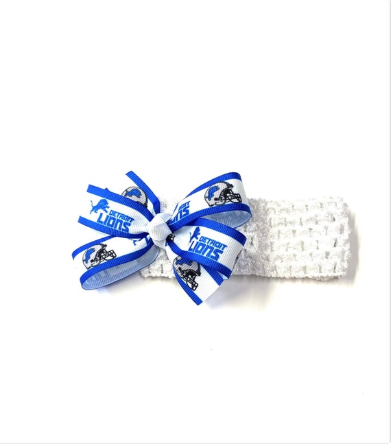 Newborn Girls Detroit Lions Headband Lions Football Hair Bow