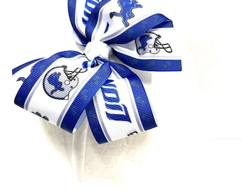 Detroit Lions Headband Teen Girls Detroit Lions 5" Hair Bow Headband