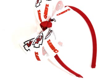 Girls Kansas City Chiefs Headband KC Chiefs Football Hair Bow Teen Girl Hair Accessories