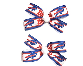 Buffalo Bills Hair Bow Set of 2 Toddler Girls Buffalo Bills Pig Tail Bows