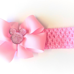 Baby Girl Minnie Mouse Headband Minnie Mouse Hair Bow For Newborn Girl Pink Baby Girl Hair Accessories