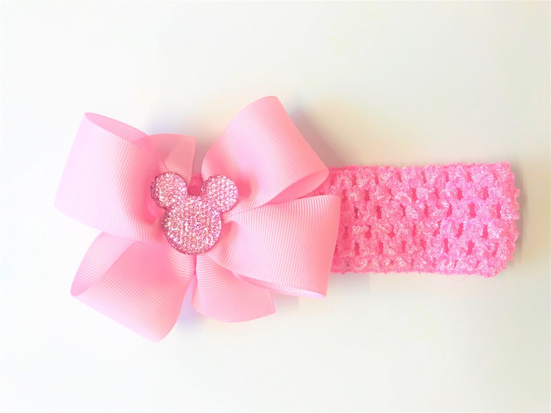 Baby Girl Minnie Mouse Headband Minnie Mouse Hair Bow For Newborn Girl Pink Baby Girl Hair Accessories