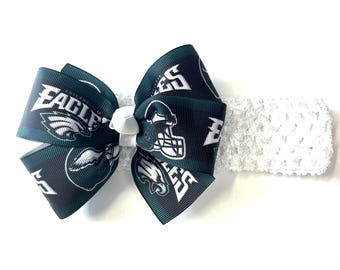 Baby Girls Philadelphia Eagles Headband Newborn Girl Eagles Football Hair Bow