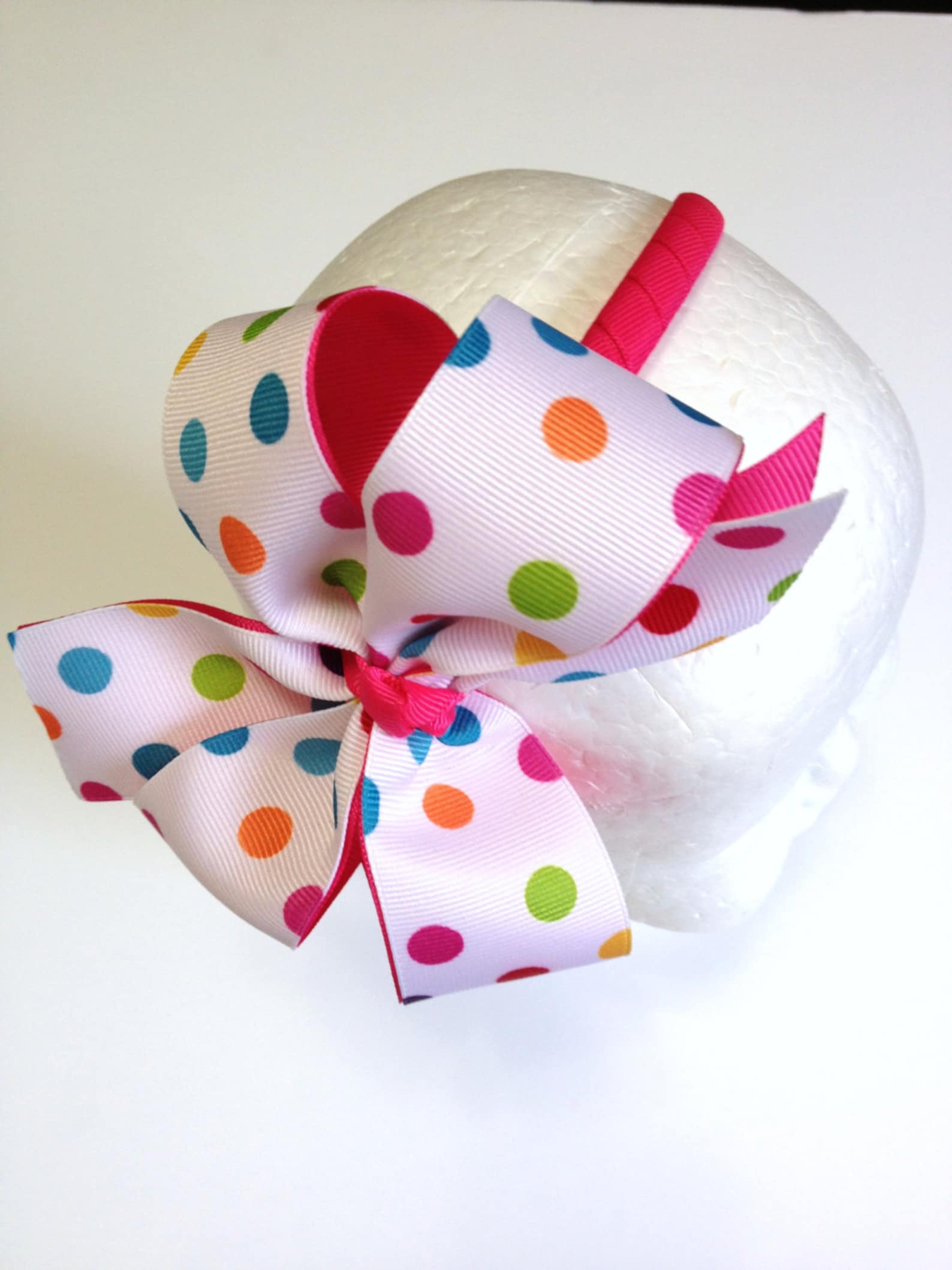 Girls Hot Pink Purple Aqua White Multi Color Polka Dot Headband Teen ...