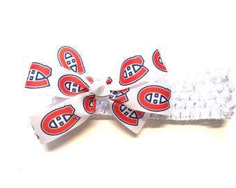 Baby Girls Montreal Canadiens Headband Newborn Girl Canadiens Hockey Hair Bow