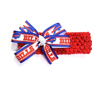 Baby Girls Buffalo Bills Headband NFL Buffalo Bills Football Hair Bow For Newborn Baby Girl