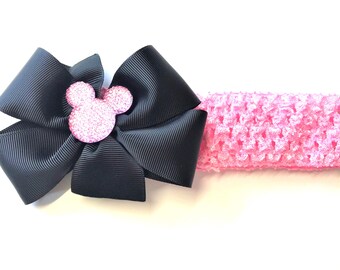 Girls Minnie Mouse Baby Headband Minnie Hair Bow For Newborn Girl Pink Baby Girl Hair Accessories