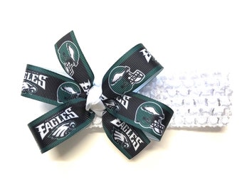 Girls Philadelphia Eagles Headband Eagles Football NFL Hair Bow For Newborn Baby Girl Hair Accessories