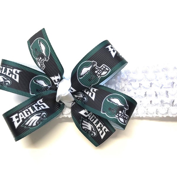 Girls Philadelphia Eagles Headband Eagles Football NFL Hair Bow For Newborn Baby Girl Hair Accessories