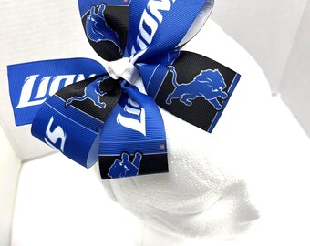 Girls Detroit Lions Headband Teen Girls Detroit Lions 5" Hair Bow Headband