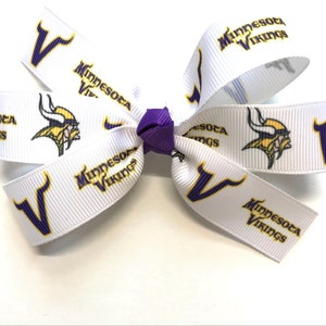 Girls Minnesota Vikings Hair Bow NFL Minnesota Vikings Football Hair Clip For Girls