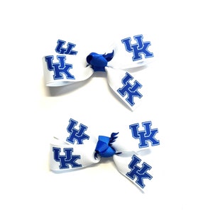 University Of Kentucky Hair Bows Set of 2 Toddler University of Kentucky Wildcats Pig Tail Bows