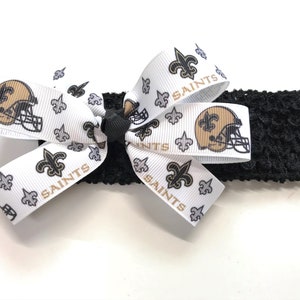 Baby Girls New Orleans Saints Headband Saints Football NFL Hair Bow For Newborn Baby Girl