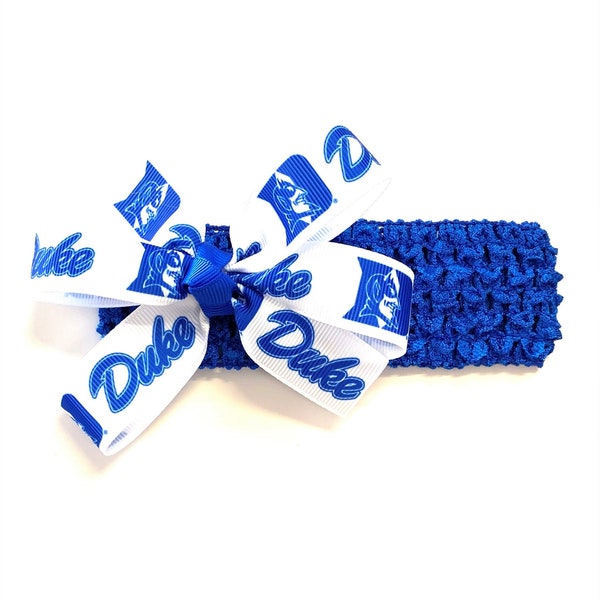 Baby Girls Duke University Headband Newborn Girl Duke University Blue Devils College Hair Bow