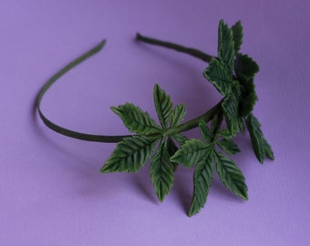 Cannabis leaf headpiece