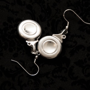 Sterling Silver Flute Key Earrings