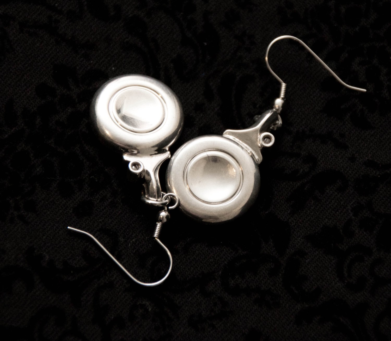 Sterling Silver Flute Key Earrings Etsy