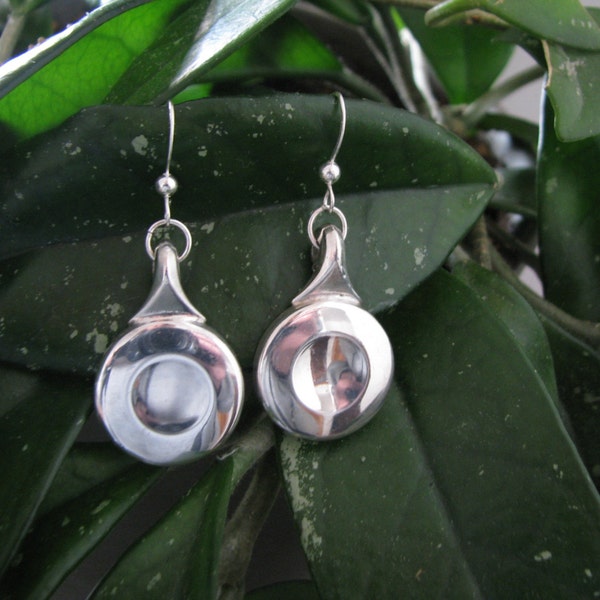 Sterling Silver Flute Key Earrings