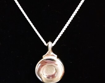 Flute Key Necklace Sterling Silver
