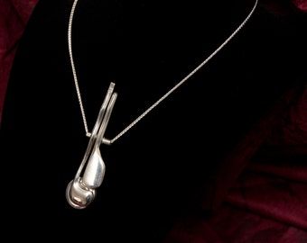 Sterling Silver Flute Key Necklace