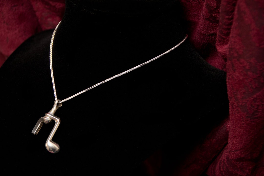 Flute Key Necklace Sterling Silver Etsy