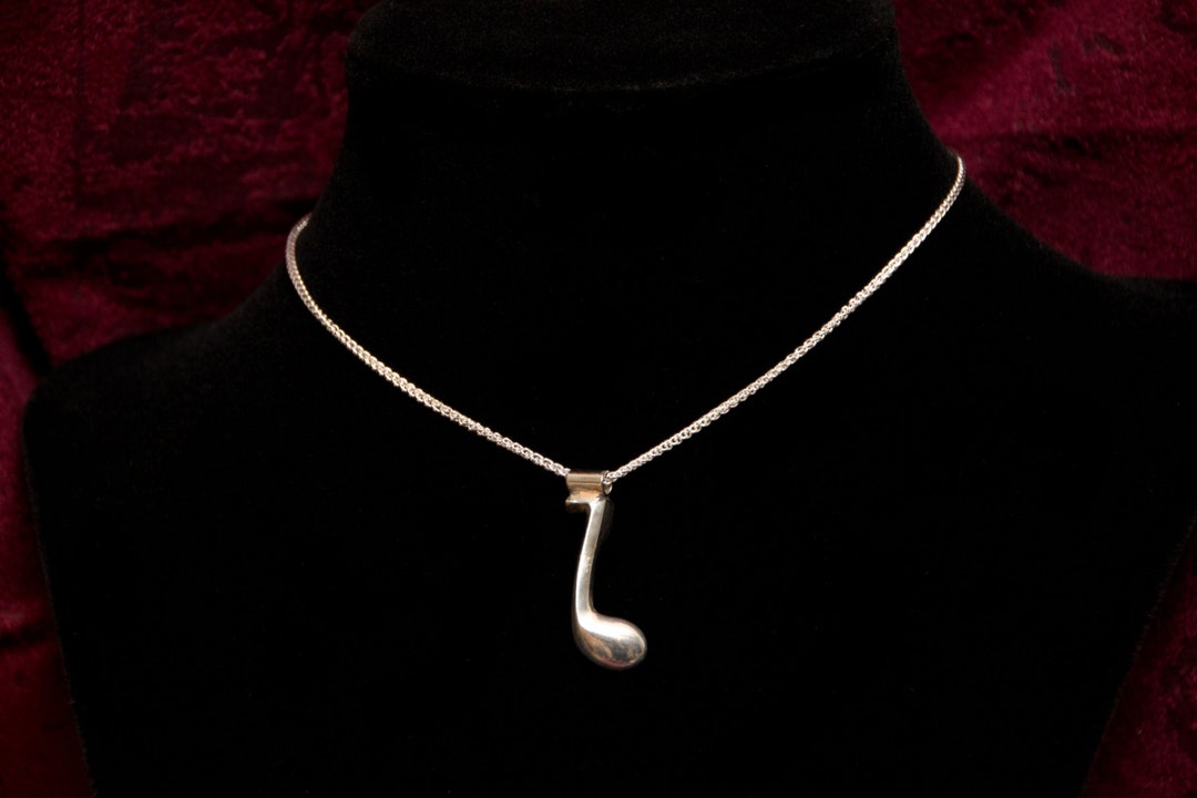 Flute Key Necklace Sterling Silver Etsy