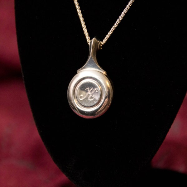 Engraved Sterling Silver Flute Key Necklace