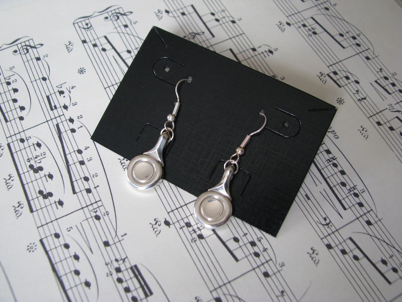 Sterling Silver Flute Key Earrings Etsy