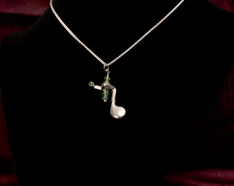 Sterling Silver Flute Key Necklace