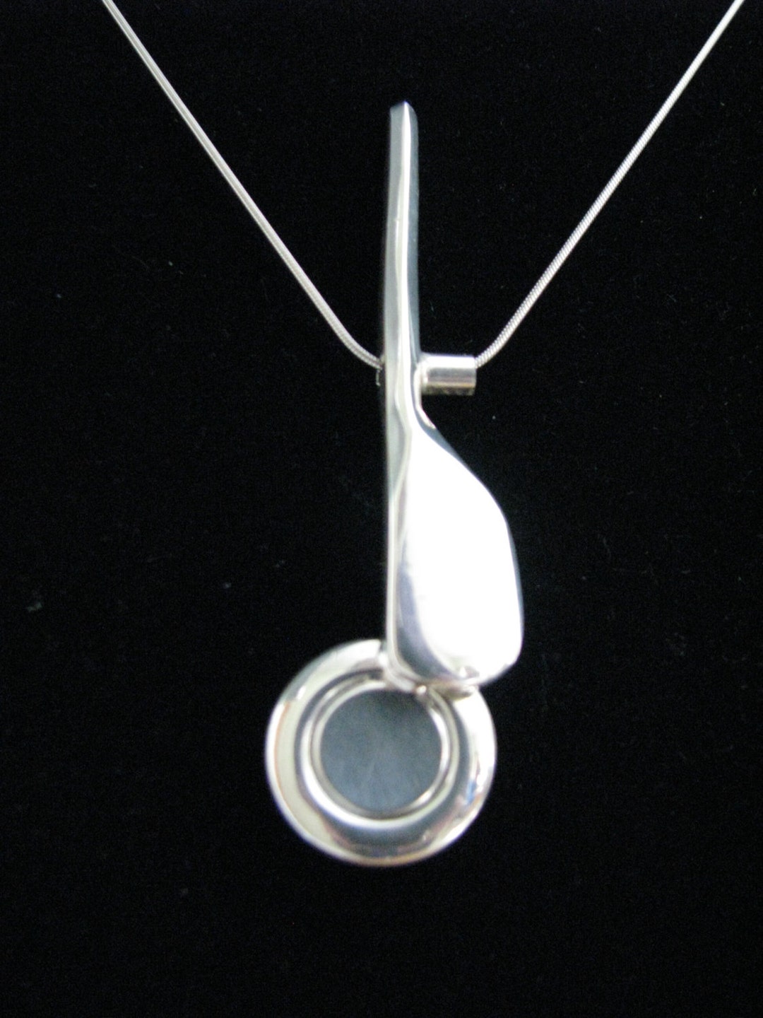 Flute Key Necklace Sterling Silver Etsy