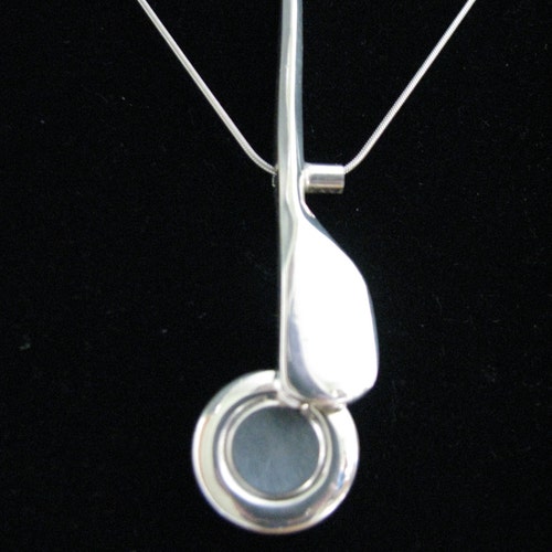 Flute Key Necklace Sterling Silver Etsy